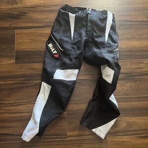 Kids size 24y Bilt dirt bike riding pants Black and White